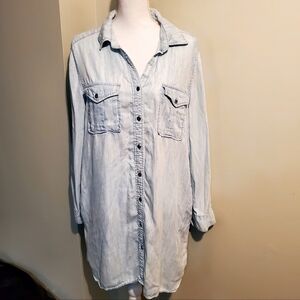 Philosophy Womens XL Denim Look Shirt Dress